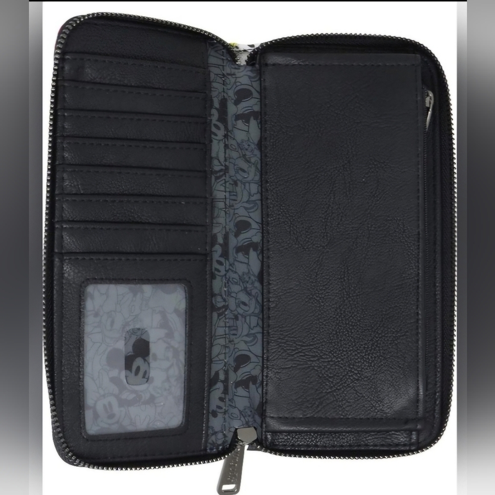 Loungefly Disney Mickey And Friends Characters Multi-Color Zip Wallet - Picture 4 of 8